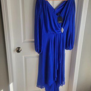 Marina chiffon overlay jumpsuit- Royal Blue color